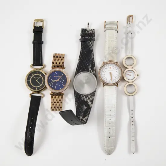 Collection of Five Ladies Wrist Watches incl Michael Kors Storm and Calvin Klein