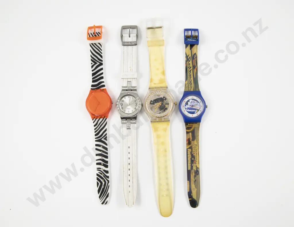 Four Various Swatch Gent and Ladies Wrist Watches Image 1++