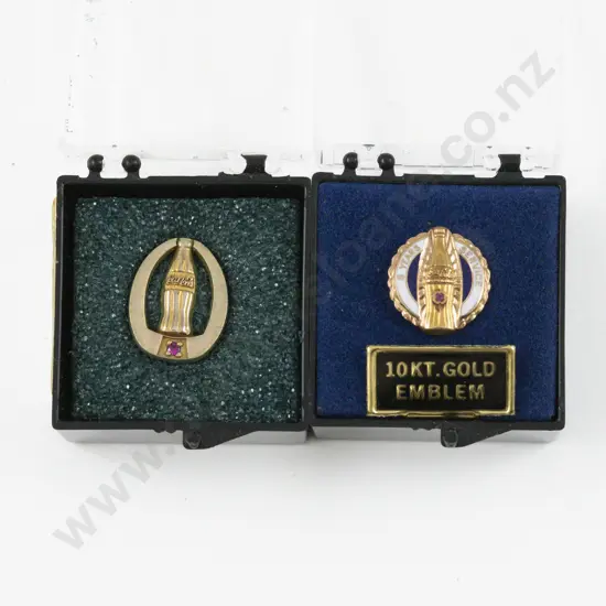 Two 10ct Coca Cola Lapel Pins