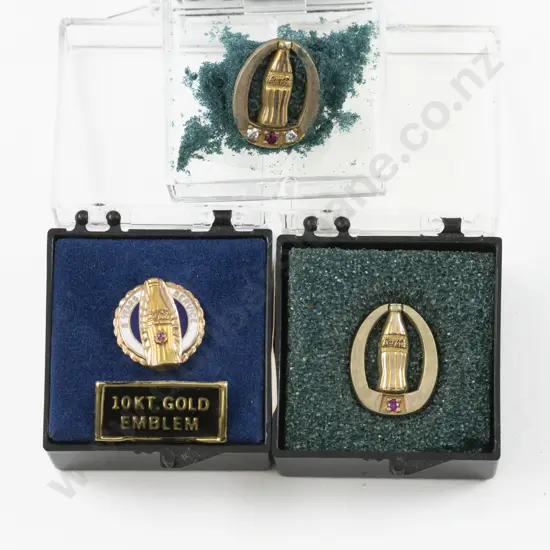 Three 10ct Coca Cola Lapel Pins