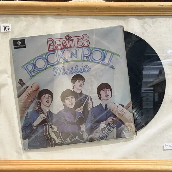Framed Display Beatles Rock '' Roll Record