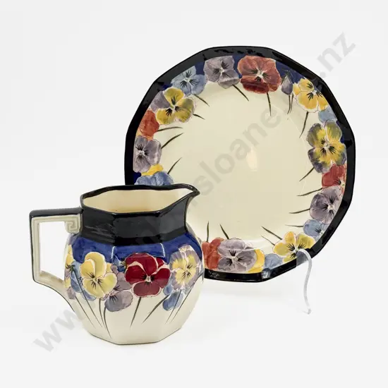 RD Pansy Pattern Plate and Jug