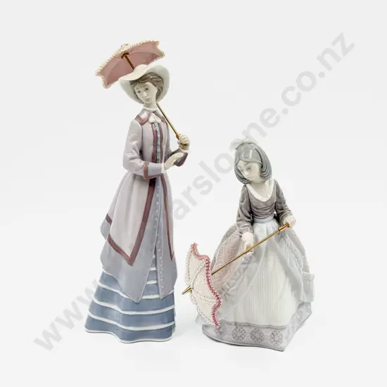 Two Lladro Figures with Parasols (faults)