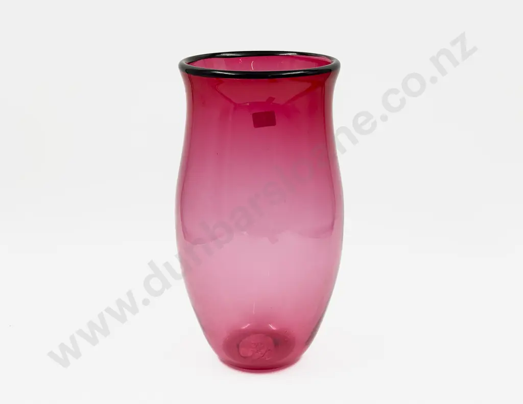 Heavy Cranberry Glass Vase Image 1++
