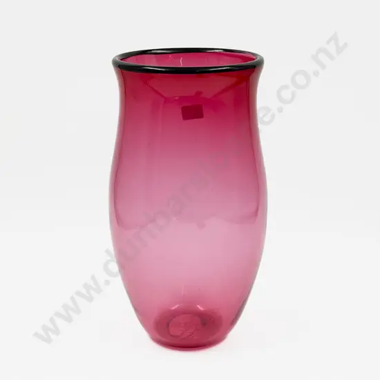 Heavy Cranberry Glass Vase