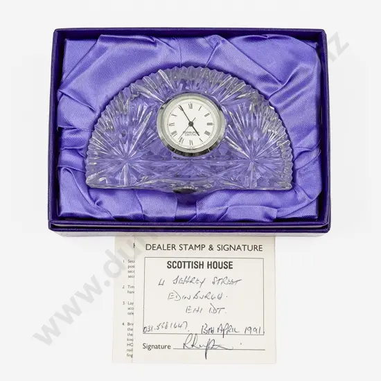 Edinburgh Crystal Desk Clock in Original Box