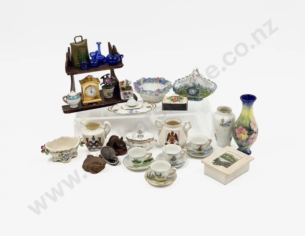 Box Qty of Assorted Miniature China & Ornaments etc Image 1++