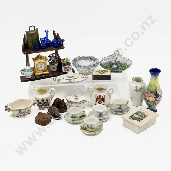 Box Qty of Assorted Miniature China & Ornaments etc