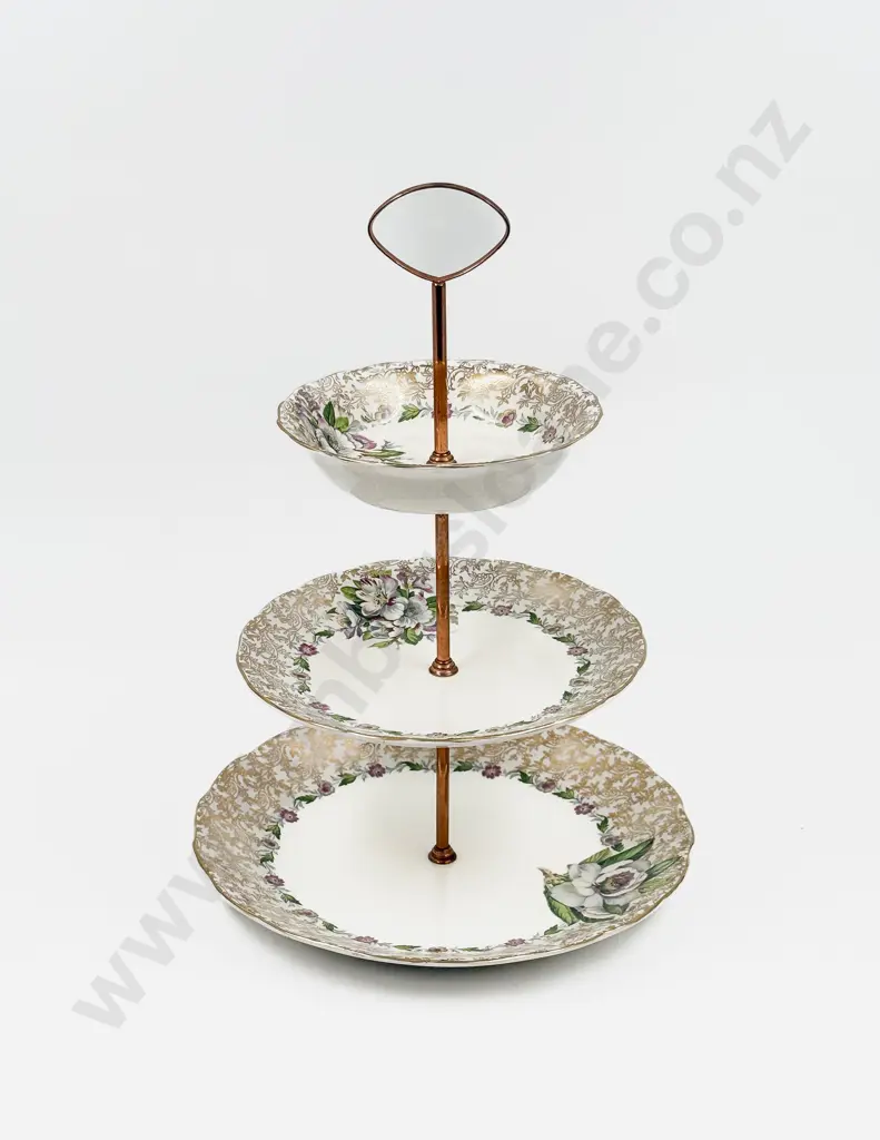 Clarice Cliff "Havana" Pattern Three Tier Cake Stand Image 1++