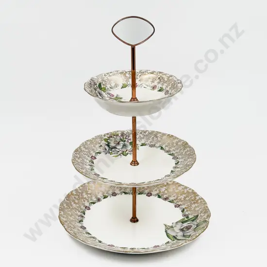 Clarice Cliff "Havana" Pattern Three Tier Cake Stand