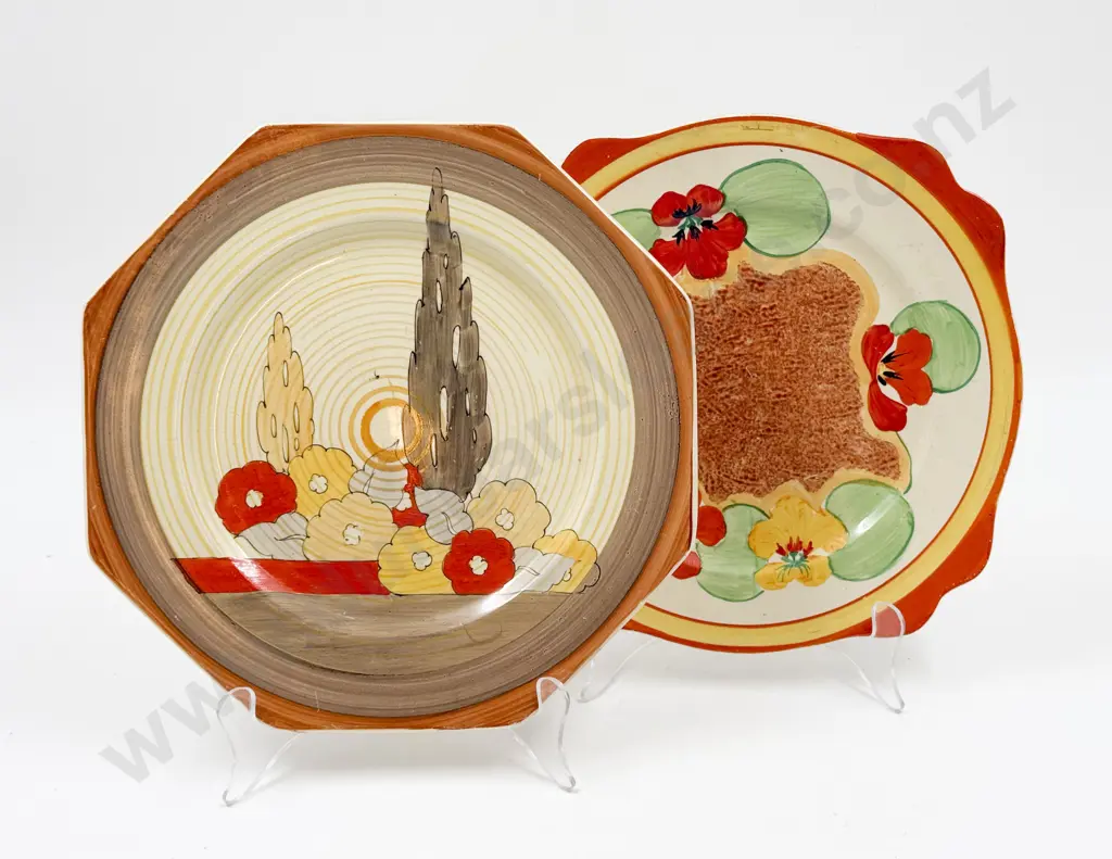 Two Clarice Cliff Plates Image 1++