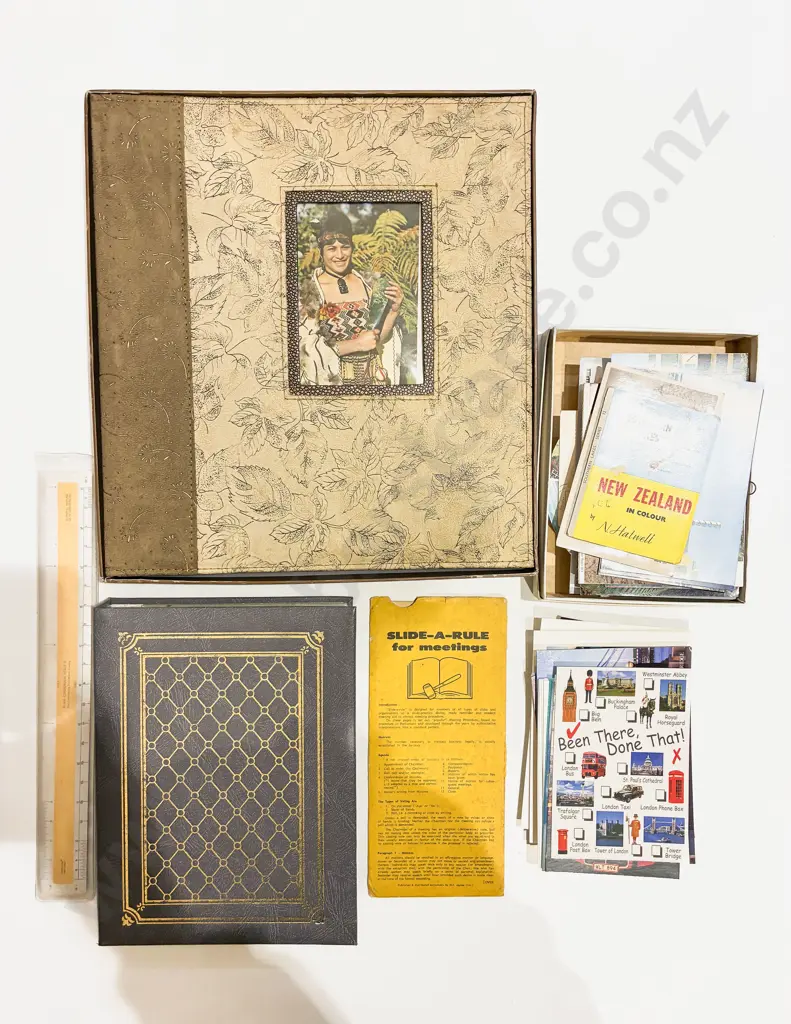 Box Qty of Assorted incl Vintage Postcards Bottle Labels etc Image 1++