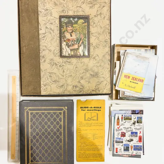 Box Qty of Assorted incl Vintage Postcards Bottle Labels etc