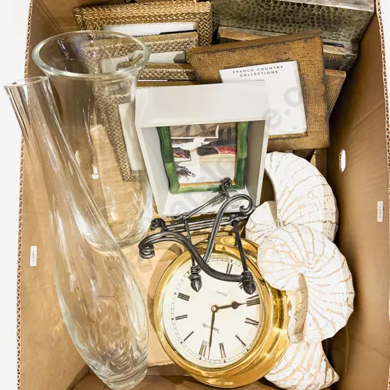 Box Qty of Assorted Decorative Homeware incl French Country Collection Photo Frames