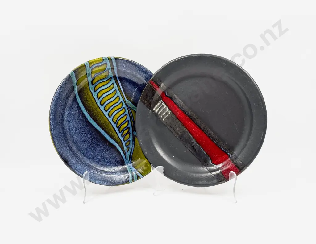 Two Morris & James Glazed Pottery Plates Image 1++