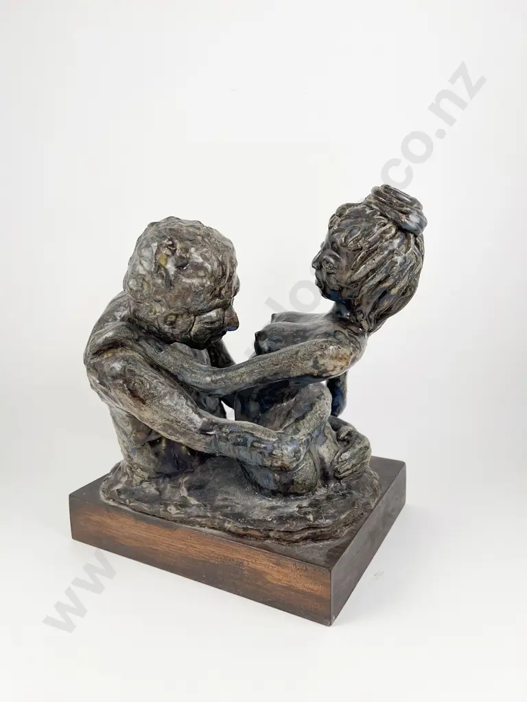 Peggy Goddard - "Just Good Friends" - Glazed Ceramic Sculpture Image 1++