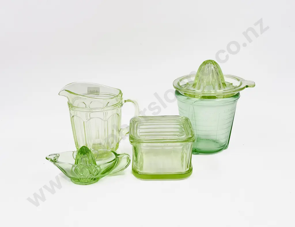 Five Pieces of Pressed Glass Kitchenalia Image 1++