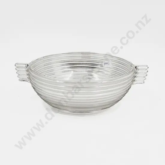 Art Deco Ribbed Glass Table Bowl