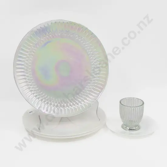 Five Pieces of Assorted Lustre Glass