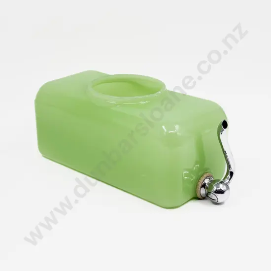 Vintage Opaque Green Glass Fridge Lemonade Dispenser