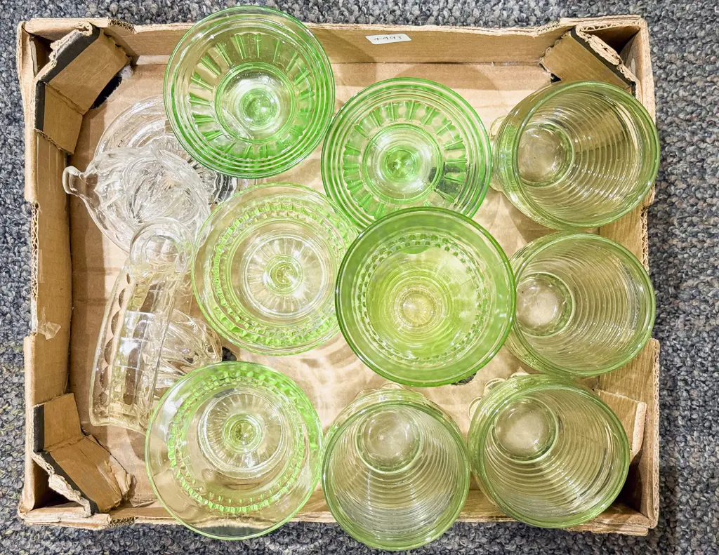 Quantity of Assorted Pressed Glass Image 1++