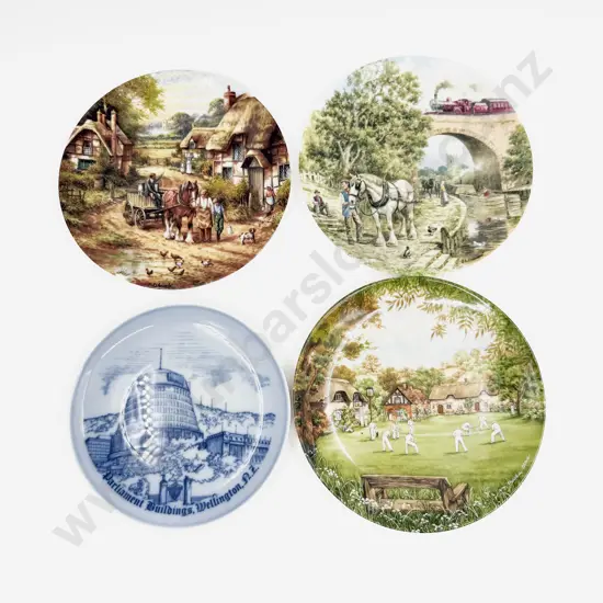 Boxed B & G NZ Beehive Comm. Plate together with Three Wedgwood Comm. Plates