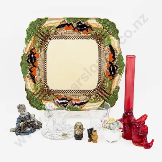 Quantity of Assorted Ornaments together with Art Glass Stem Vase & Two Birds