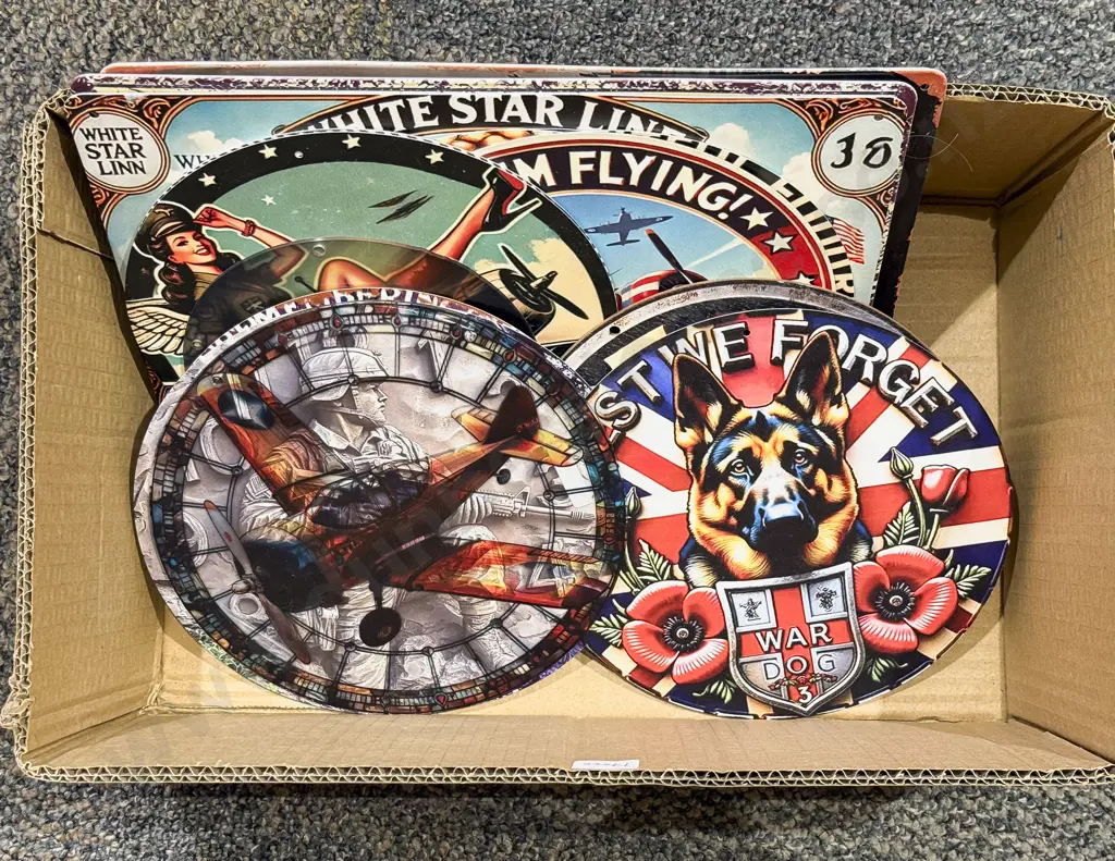 Qty of Assorted Reproduction Tin Plate & Other Signs Image 1++