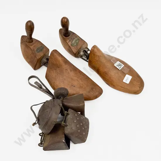 Pair of Saxon Shoe Molds together with Vintage Metal Wind Chime