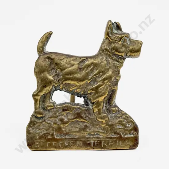 Vintage Brass Aberdeen Terrier Door Knocker