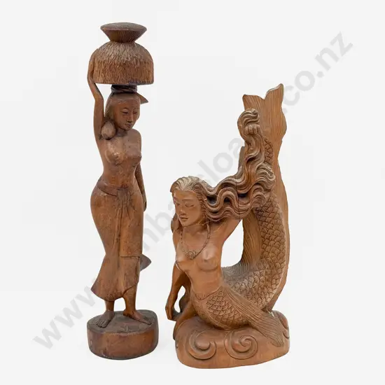 Two Carved Tourist Ware Figures
