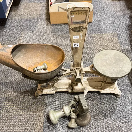 Vintage Avery Balance Scale with Assorted Bell Weights