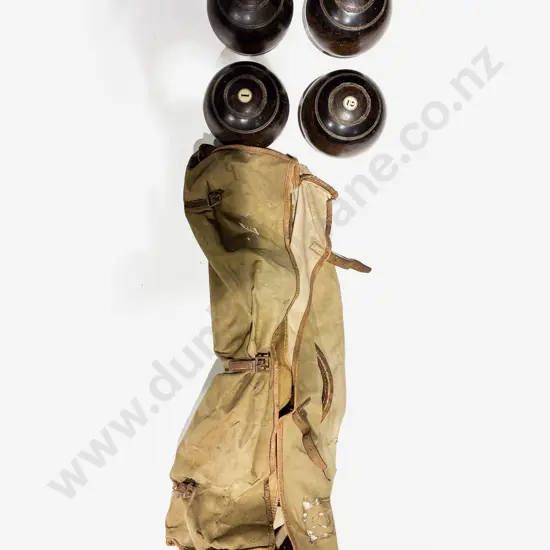 Set of Four Lawn Bowls with Assorted Accessories