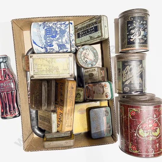 Box Qty of Assorted Vintage Tins