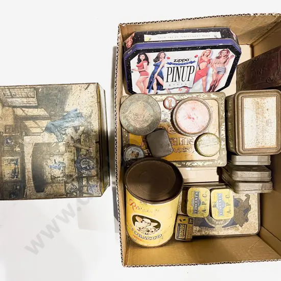 Box Qty of Assorted Vintage Tins