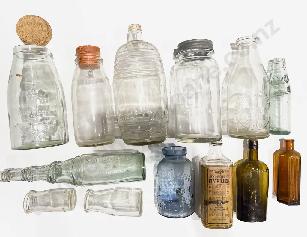 Box of Assorted Vintage Glass Jars & Bottles etc Image 1++