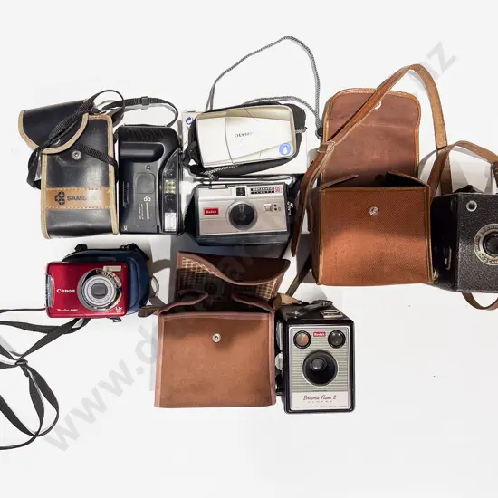 Box of Assorted Vintage & Other Cameras etc