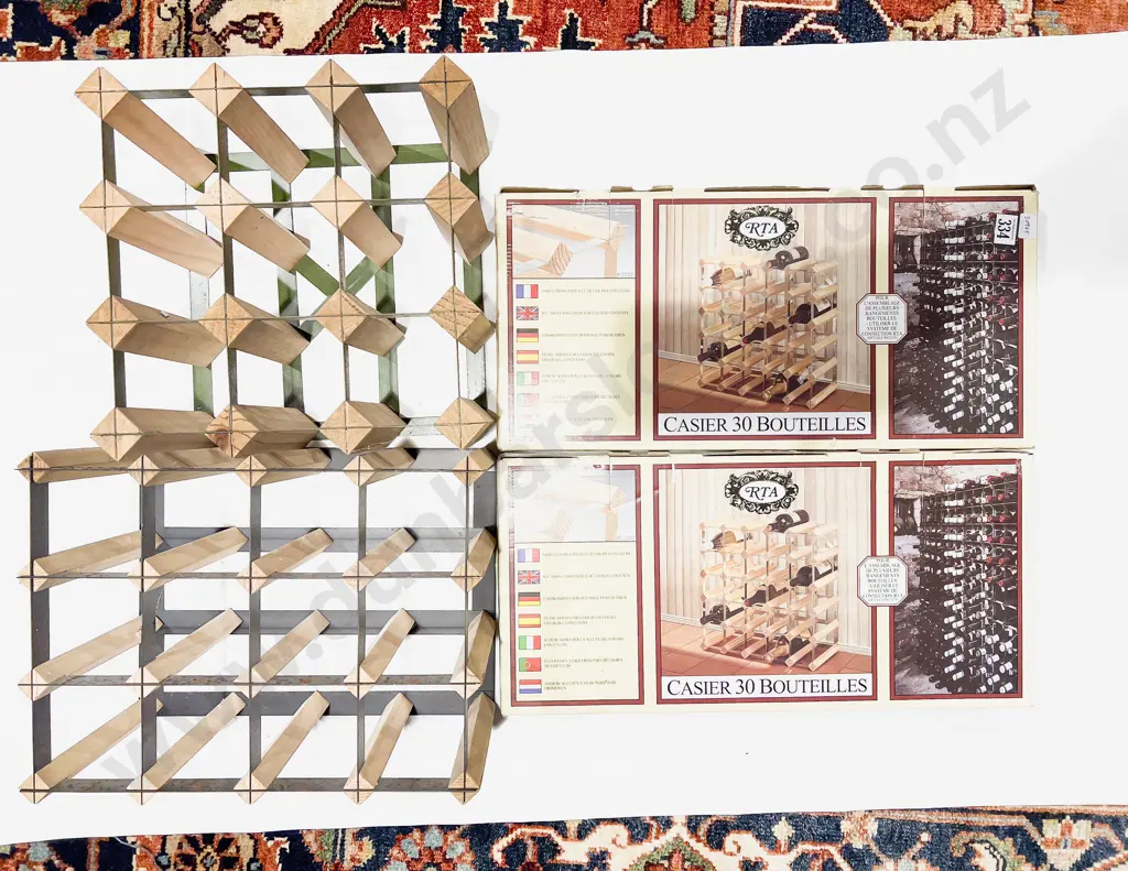 Two Boxed Wine Racks together with Two Other Wine Racks Image 1++