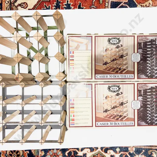 Two Boxed Wine Racks together with Two Other Wine Racks