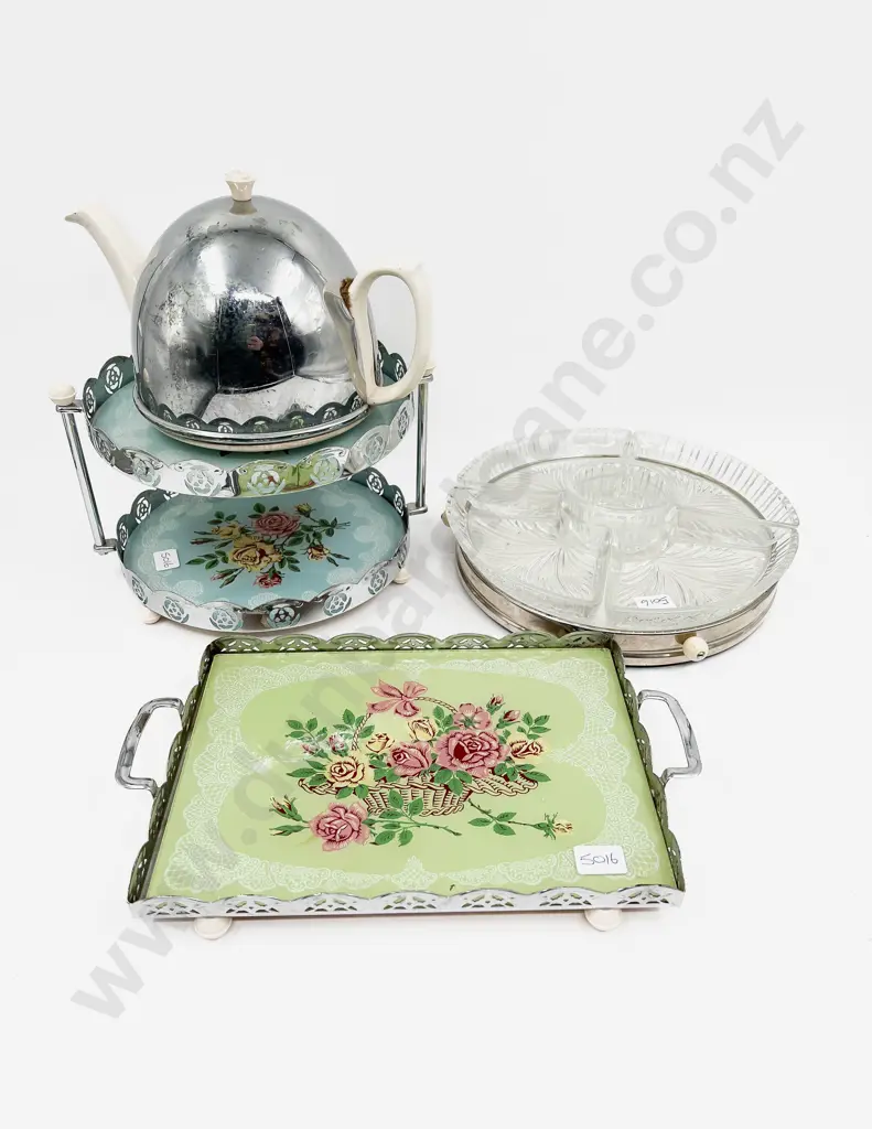 Box Qty of Assorted Vintage Trays etc Image 1++