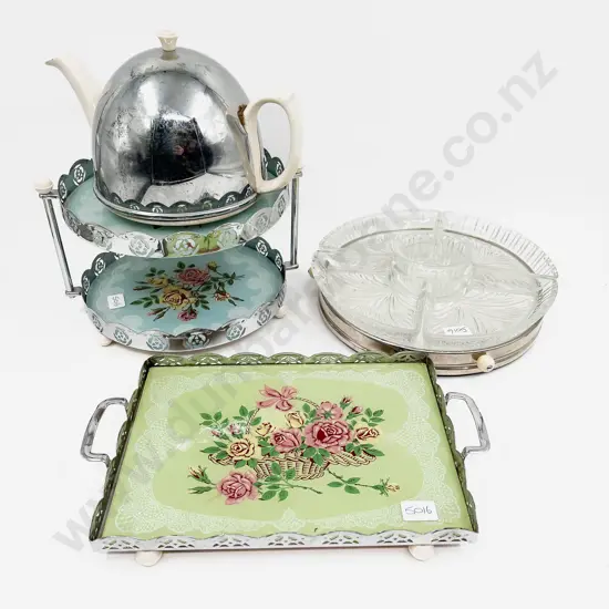 Box Qty of Assorted Vintage Trays etc