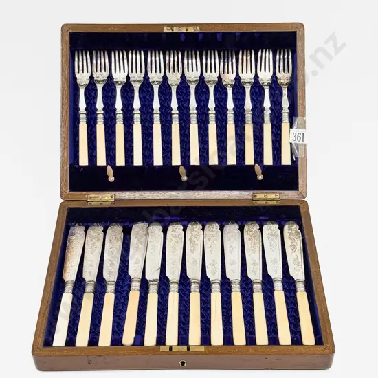 Canteen of Bone Handled Fish Knives & Forks