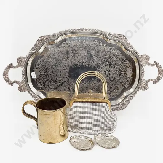 Ornate S/P Double Handled Tray with Assorted