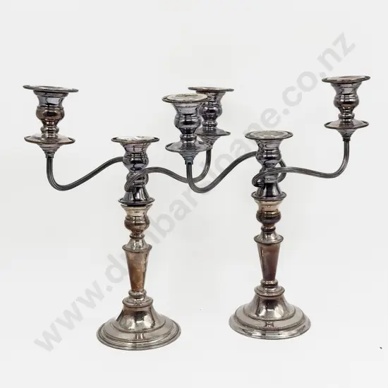 Pair of Three Light Candelabras