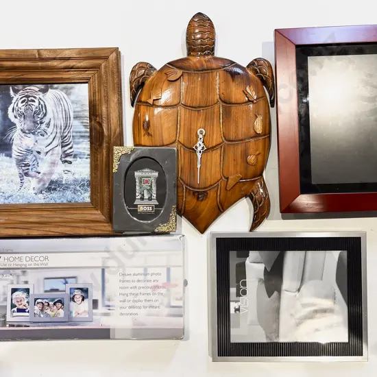 Box Quantity of Assorted incl Picture Frames Wall Clock etc