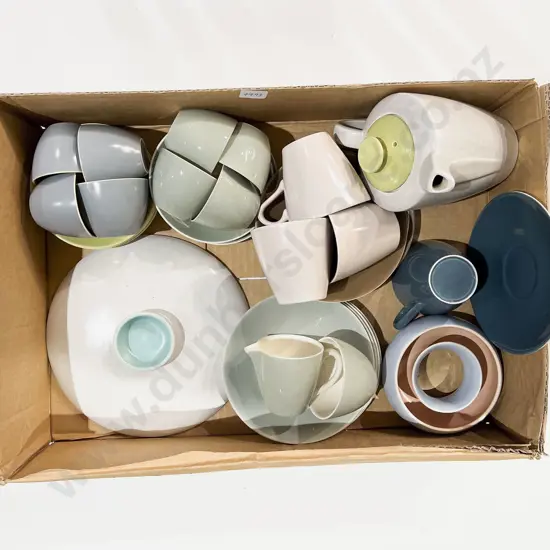 Box Qty of Assorted Poole Twintone China