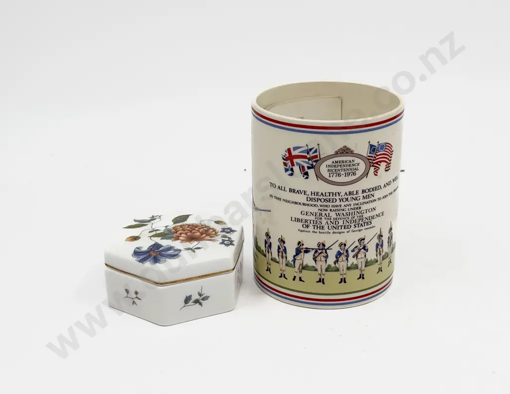 Wedgwood Trinket Box together with Wedgwood American Bi-Centennial Comm. Mug Image 1++