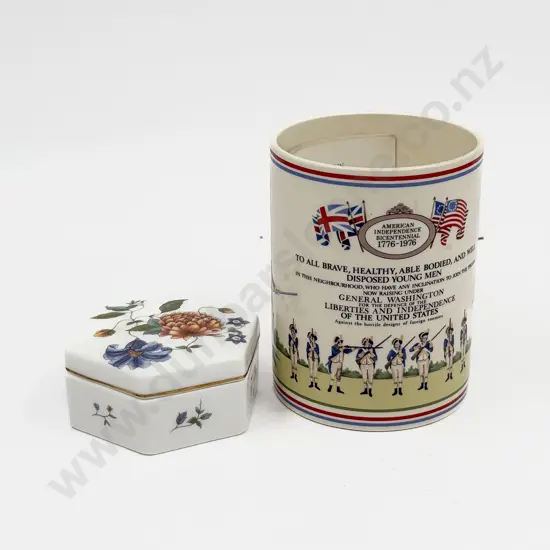 Wedgwood Trinket Box together with Wedgwood American Bi-Centennial Comm. Mug