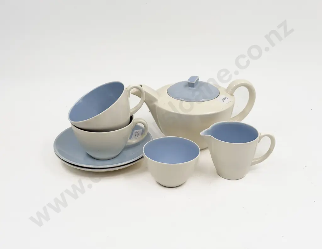 Poole Twintone Teapot & Assorted Cups & Saucers Image 1++