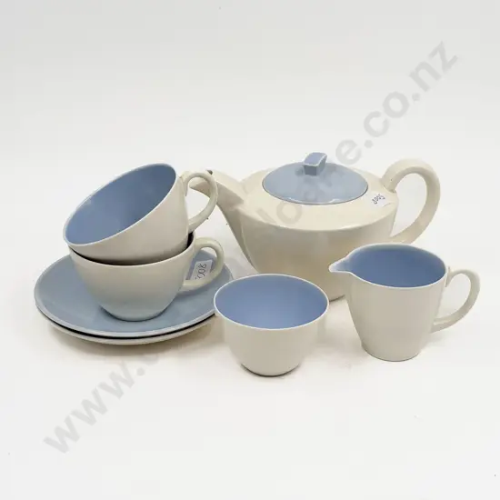 Poole Twintone Teapot & Assorted Cups & Saucers